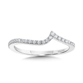 Asymmetrical Curved Diamond Wedding Band